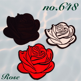 [648] 薔薇　バラ　ワッペン　3枚セット(各種パーツ)