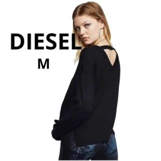 ディーゼル(DIESEL)の新品未使用 DIESEL シルク 混 薄手 ニット ブラック 黒 ディーゼル M(ニット/セーター)