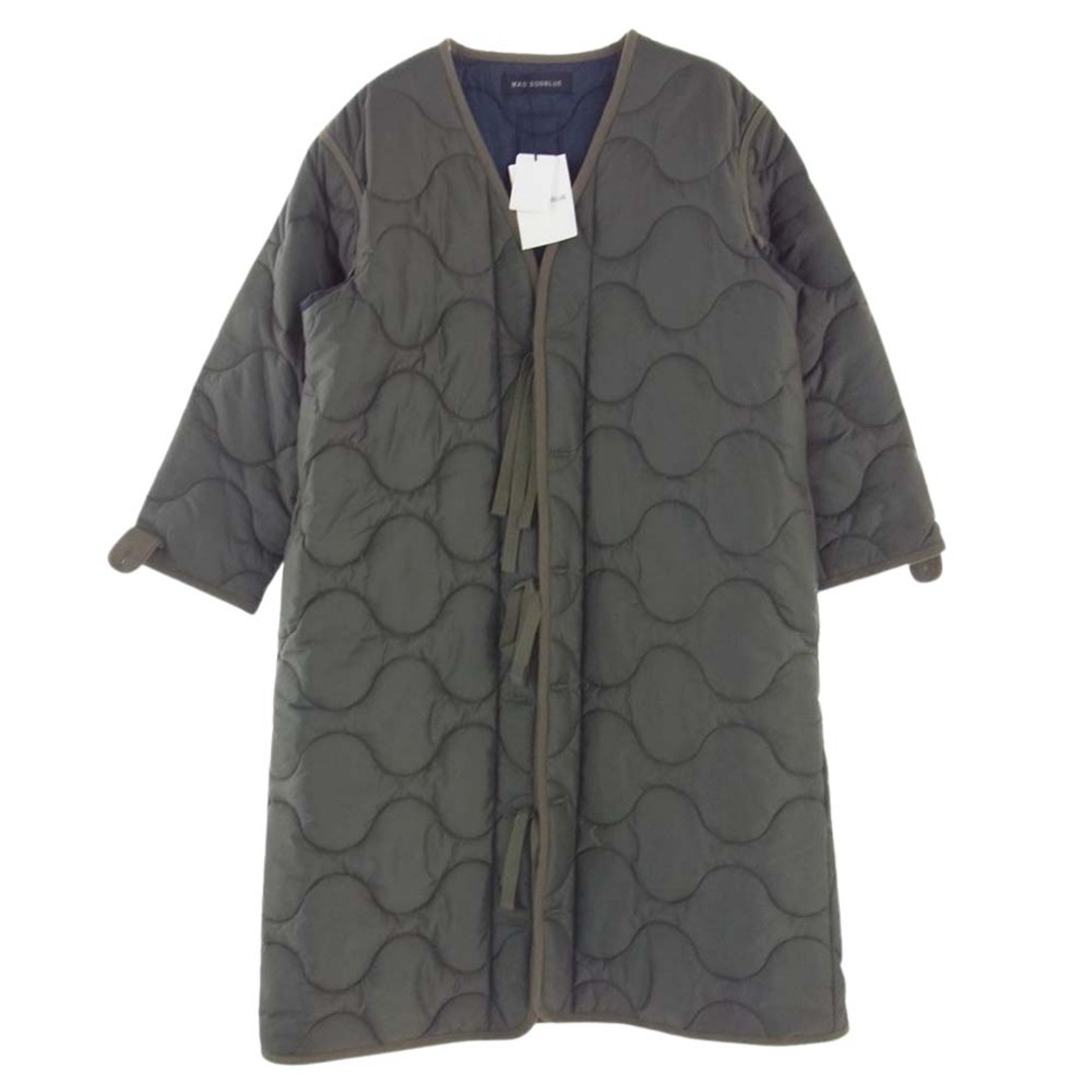 MADISON BLUE マディソンブルー コート MB214-2014 QUILTING NOCOLLAR COAT 高密度ナイロンリップストップ 撥水 キルティング ノーカラーコート カーキ系 S【新古品】【未使用】約45cm着丈