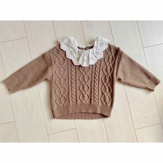 女の子 ニット 100cm モカブラウン【中古】(ニット)