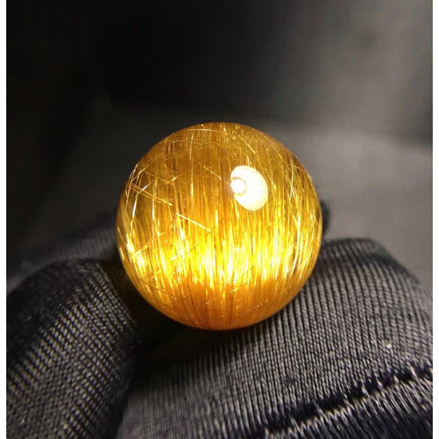 流行 ⭐︎天然銅色ゴールドルチルクオーツ 19.2mm 丸玉 各種パーツ