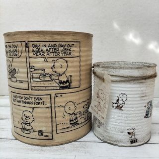 スヌーピー(SNOOPY)のSNOOPY　リメイク缶　2個セット　小物入れ　リメイク鉢　スヌーピー㉑(その他)