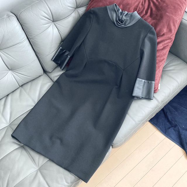 14.15.AW■未使用■グッチワンピース/モックネック/ラムレザー ジャージー 14.15.AW■未使用■グッチワンピース/モックネック/ラムレザー ジャージー