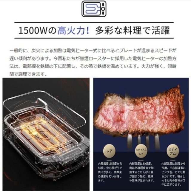 家で焼肉✨ 無煙グリル ホットプレート ロースター スマホ/家電/カメラの調理家電(調理機器)の商品写真