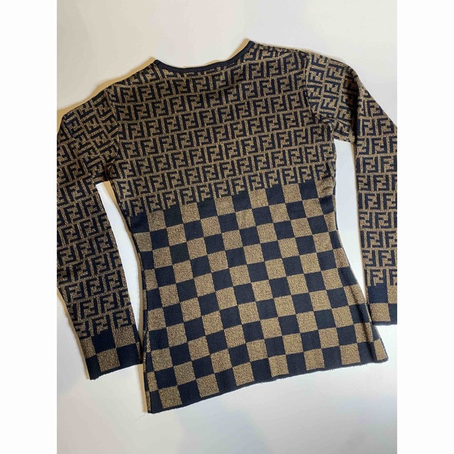 美品★FENDI フェンディ ズッカ ニット セーター ブラウン トップス
