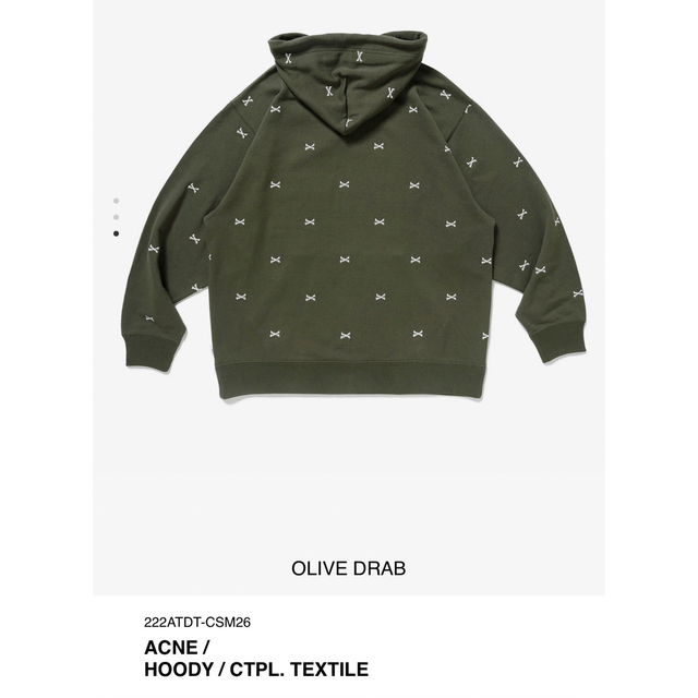 22aw wtaps ACNE / HOODY CTPL. オリーブ-