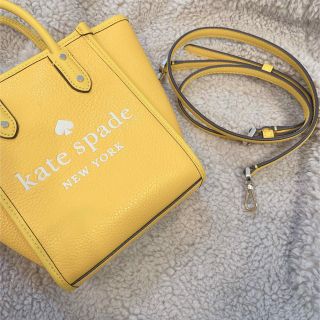 ケイトスペードニューヨーク(kate spade new york)のケイトスペード　イエロー　ミニショルダーバッグ  エラ　ミニ　トート　牛革(ショルダーバッグ)