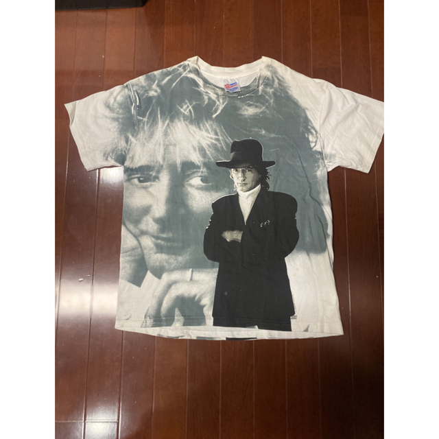 9090'S 当時物ROD STEWART 総柄Tシャツ ヴィンテージ　サイズL