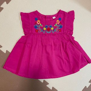 ニシマツヤ(西松屋)の花柄刺繍チュニック 80(シャツ/カットソー)