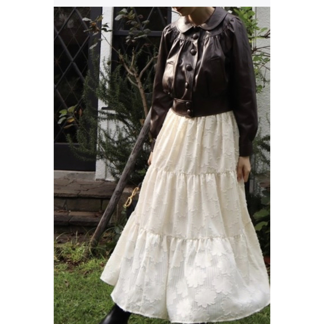 épine(エピヌ)のジャガードロングスカート レディースのスカート(ロングスカート)の商品写真
