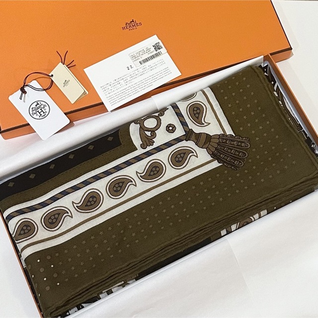 エルメス★HERMES バンダナ　カシミヤシルク140 2022aw