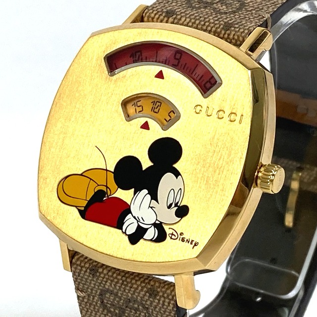 超美品 クォーツ コラボ GUCCI X DISNEY 157.4(YA157420) ウォッチ