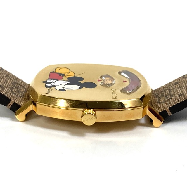 グッチ GUCCI グリップ ウォッチ 157.4(YA157420) DISNEY X GUCCI コラボ クォーツ 腕時計 SS ゴールド 美品