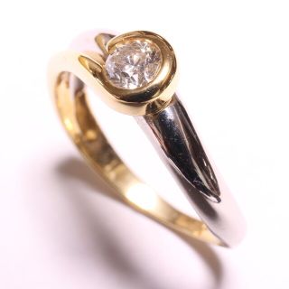 仕上済☆K18／Pt900☆ダイヤモンドリング☆0.21ct☆8号(リング(指輪))