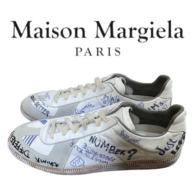 Maison Martin Margiela(マルタンマルジェラ)のメゾンマルジェラ ジャーマントレーナー グラフィティ 落書き メンズの靴/シューズ(スニーカー)の商品写真