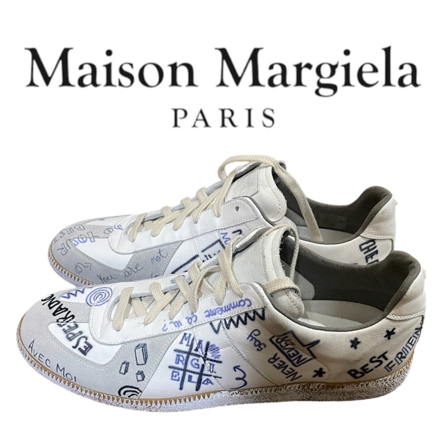 Maison Martin Margiela(マルタンマルジェラ)のメゾンマルジェラ ジャーマントレーナー グラフィティ 落書き② メンズの靴/シューズ(スニーカー)の商品写真