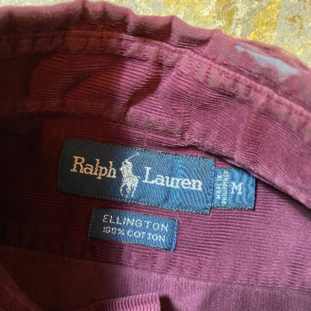 Ralph Lauren(ラルフローレン)の90s ラルフローレン ボタンダウンシャツ M コーデュロイ 長袖 メンズのトップス(シャツ)の商品写真