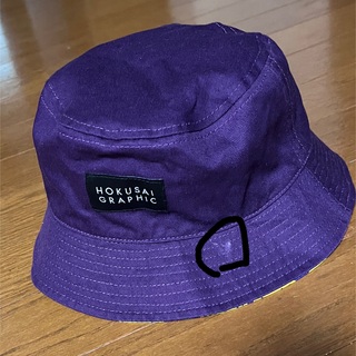和柄テキスタイル リバーシブル 雨帽子 檸檬-深紫-55cm(帽子)