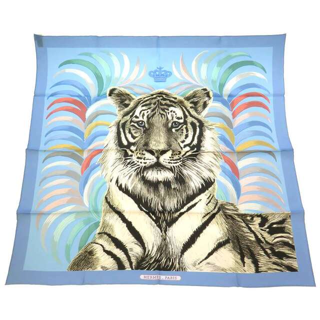 エルメス スカーフ カレ90 ダブルフェイス 王者の虎 Tigre Royal