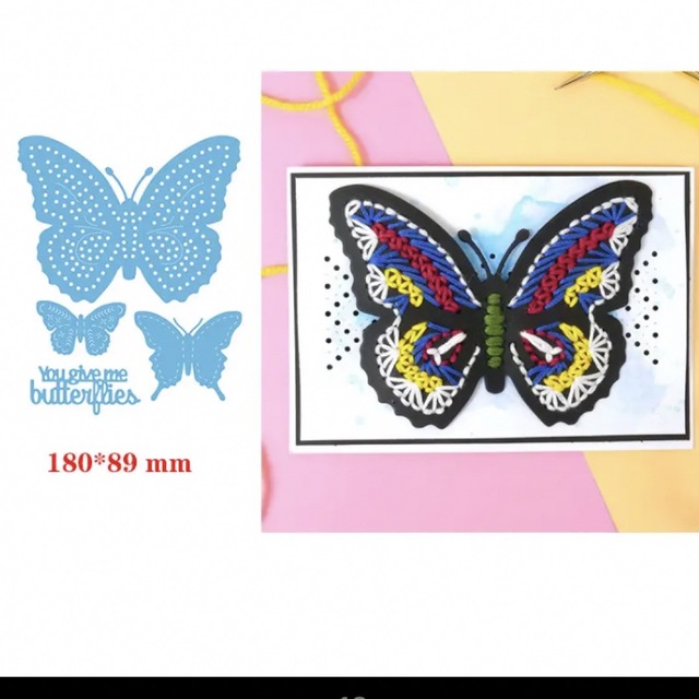 カッティングダイ　クロスステッチ蝶々 ハンドメイドの素材/材料(型紙/パターン)の商品写真
