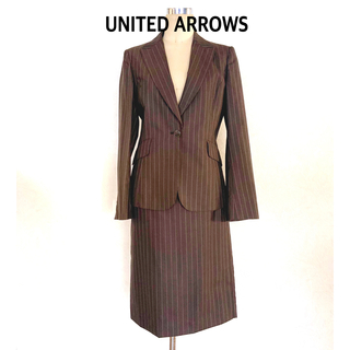 ユナイテッドアローズ(UNITED ARROWS)のユナイテッドアローズ / ピンストライプ スーツ ブラウン×ライトピンク 40(スーツ)