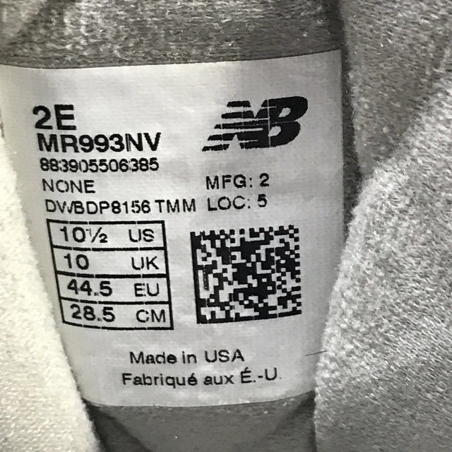 USA製　New Balance MR993NV  28.5cm ネイビー