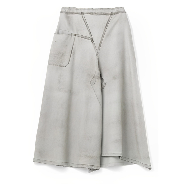 Y's(ワイズ)のY's 21AW W/SAXONY ROLLER PAINT SKIRT紺2 レディースのスカート(その他)の商品写真