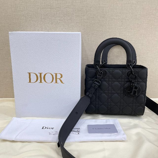  DIOR レディディオール ミディアムバッグ ブラック