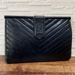 Saint Laurent - サンローラン パリ ポーチ 黒 モノグラム 小物入れの