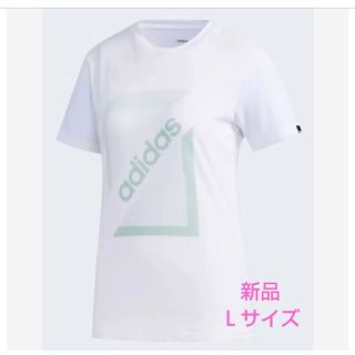 アディダス(adidas)のadidas レディース Tシャツ カットソー 新品 Ｌサイズ(Tシャツ(半袖/袖なし))