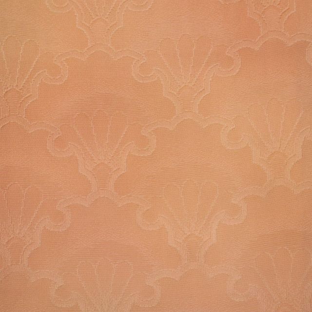【色無地】オレンジ色まだらぼかし　雪輪のイチョウ繋ぎ　袷　着物　正絹 1IM3 レディースの水着/浴衣(着物)の商品写真