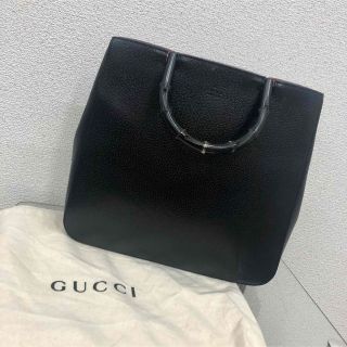 グッチ(Gucci)のGUCCI グッチ◆バンブー◆ハンドバッグ◆革 スエード◆黒 赤(ハンドバッグ)