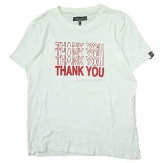 Rag & Bone - rag&bone ラグアンドボーン THANK YOU TEE サンキューロゴプリントTシャツ M ホワイト 半袖 トップス【中古】【rag&bone】