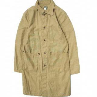 ダブルアールエル(RRL)のRRL ダブルアールエル 22SS ペイントスプラッター リネンコットン ショップコート XS ベージュ Double RL ステンカラーコート アウター【中古】【RRL】(ステンカラーコート)