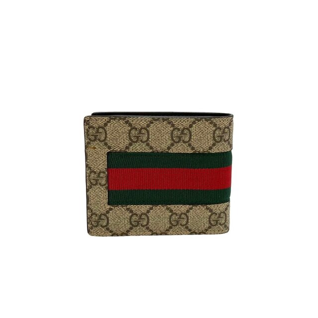 ほぼ未使用 箱 袋付 GUCCI グッチ GG 柄 アニマリエ ビー シェリーライン レザー 本革 二つ折り 財布 ミニ ウォレット ブラウン  19117