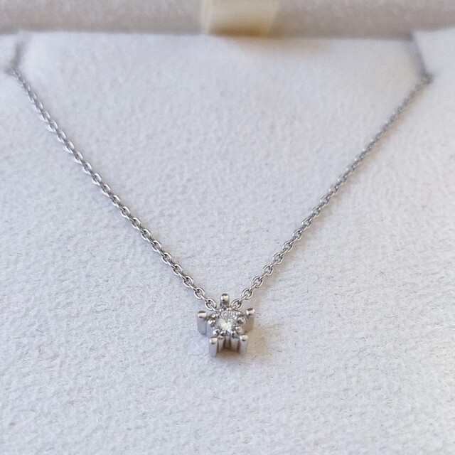 スタージュエリー スターリー ダイヤモンド ネックレス K18WG 0.04ct