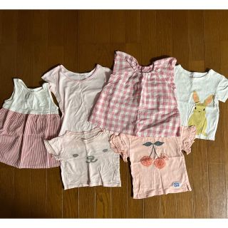 ムジルシリョウヒン(MUJI (無印良品))の80 女の子 セット 春 夏 7点セット(Ｔシャツ)