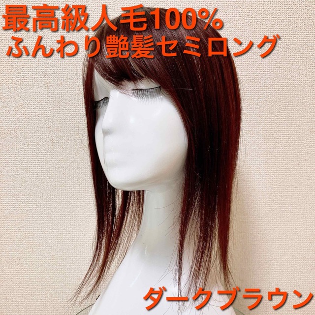 人毛100% ヘアピース ウィッグ 茶 部分ウィッグ つむじ ブラウン 人毛100% ヘアピース ウィッグ 茶 部分ウィッグ つむじ ブラウン