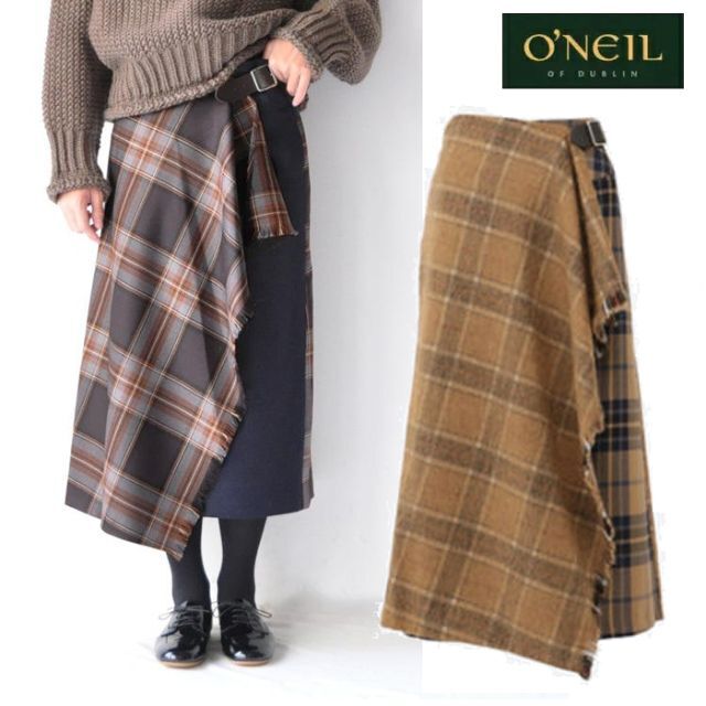 O'NEIL of DUBLIN(オニールオブダブリン)のO'NEIL OF DUBLIN ディップラップスカート レディースのスカート(ロングスカート)の商品写真