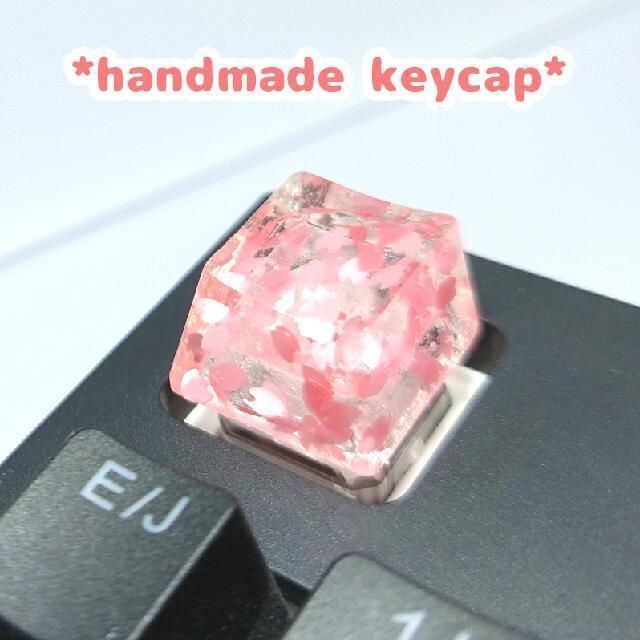 自作キーキャップ 桜吹雪 キートップ 春 花弁 Artisan keycap