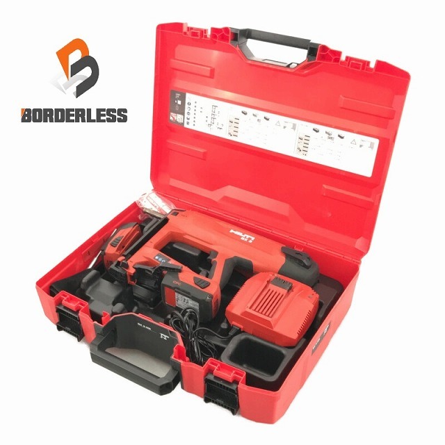 ☆比較的綺麗☆HILTI ヒルティ 充電式鋲打機 BX3-ME バッテリー2個(21.6V 3.0Ah)充電器+ケース コードレス 釘打ち ピン 66220