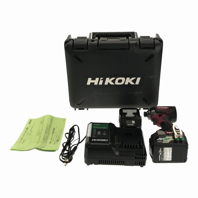 ☆未使用品☆ HiKOKI ハイコーキ 18V コードレスインパクトドライバ WH18DC 2XPR フレアレッド バッテリー2個 BSL36A18 充電器 66488