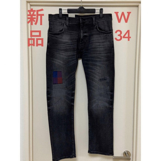 Nudie Jeans(ヌーディジーンズ)の【新品】ヌーディージーンズ  THIN FINN W34 リペア加工 デニム メンズのパンツ(デニム/ジーンズ)の商品写真