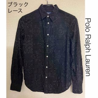 ポロラルフローレン(POLO RALPH LAUREN)のポロラルフローレン  レース 刺繍 黒  ブラウス   美品 シャツ  レア(シャツ/ブラウス(長袖/七分))