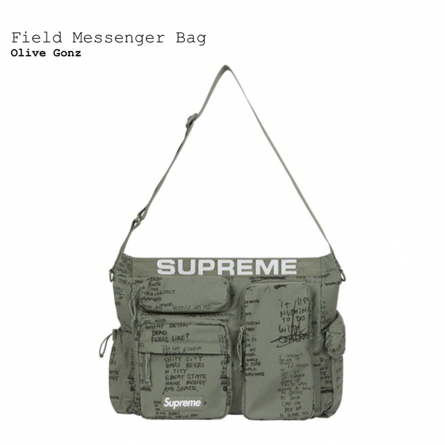 supreme field messenger bag olive gonz