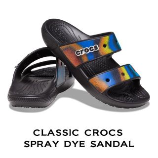 クロックス(crocs)の22cm クロックス クラシック スプレイ ダイ サンダル ブラックxマルチ(サンダル)