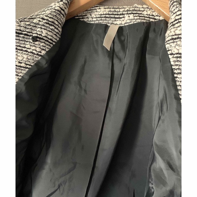 UNTITLED(アンタイトル)のアンタイトル ノーカラージャケット ツイード ブラック ホワイト レディースのジャケット/アウター(ノーカラージャケット)の商品写真