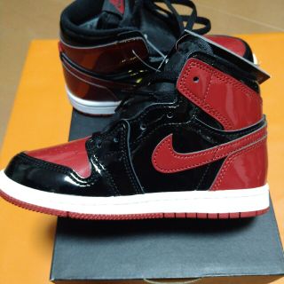 ナイキ(NIKE)のjordan1 bread 黒✕赤 パテント 16センチ(スニーカー)