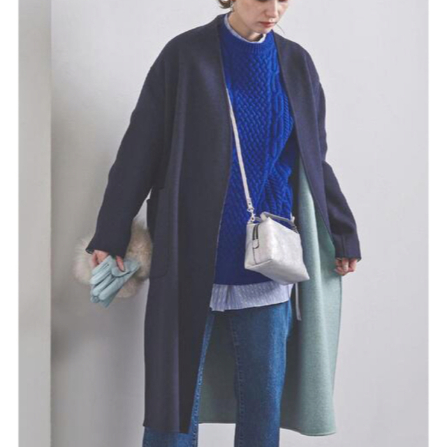 UNITED ARROWS リバーバイカラーロングコート - ロングコート