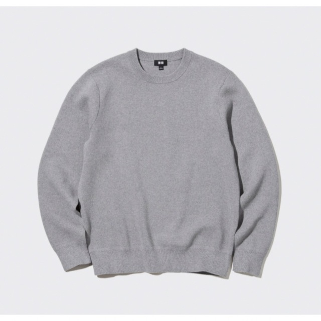 UNIQLO(ユニクロ)のウォッシャブルストレッチミラノリブクルーネックセーター GRAY 3XL メンズのトップス(ニット/セーター)の商品写真